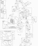 Cylinder Piston Oil Sump Cam Head Gasket Sets Diagram and Parts List for 283707-0118-02  Briggs and Stratton Engine